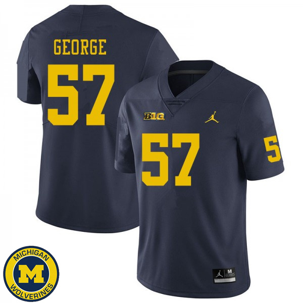 Men's Michigan Wolverines #57 Joey George Navy High School Jersey